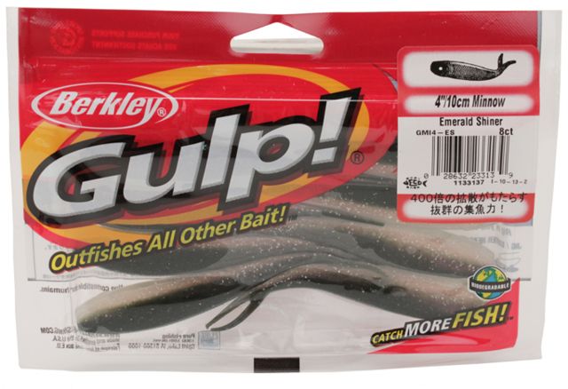 Berkley Gulp Minnow Bait 4in. Emerald Shiner 176589