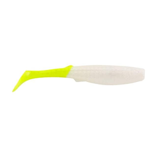 Berkley Berkley Gulp Paddleshad Soft Bait Lures 3in 5 Pack Pearl White/Chartreuse