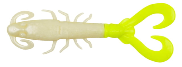 Berkley Gulp Saltwater Mantis Shrimp Soft Bait 3in Pearl White/Chartreuse