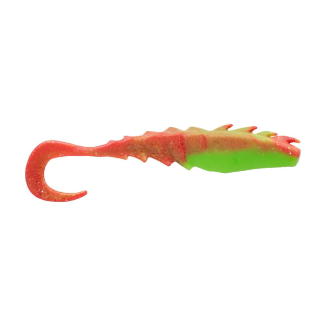 Berkley Berkley Gulp Saltwater Nemesis Prawn Curl Tail Soft Bait 4in 4 Pack Nuclear Chicken