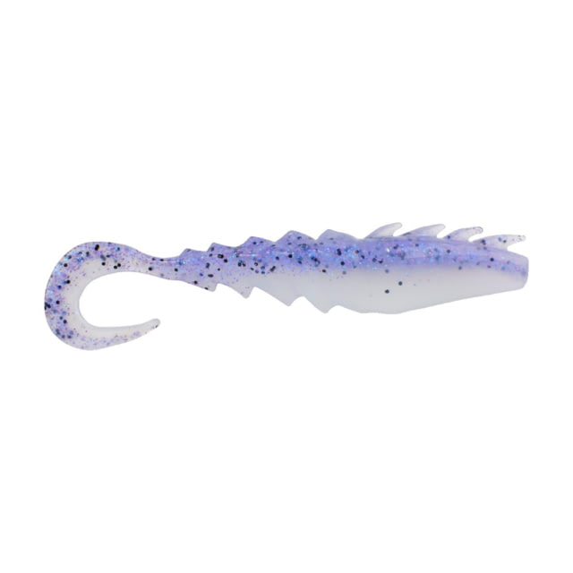 Berkley Berkley Gulp Saltwater Nemesis Prawn Curl Tail Soft Bait 4in 4 Pack Violet Haze Fleck