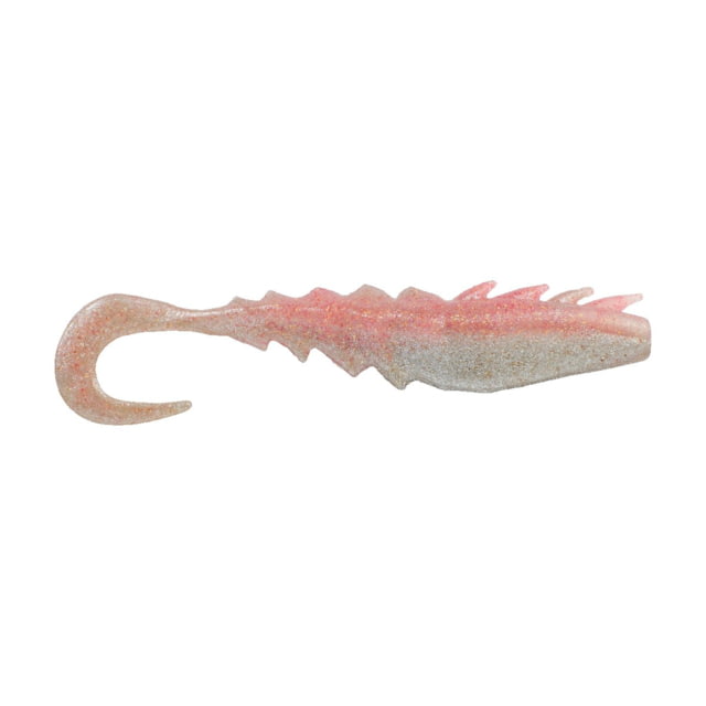 Berkley Berkley Gulp Saltwater Nemesis Prawn Curl Tail Soft Bait 5in 4 Pack Flamingo Chrome