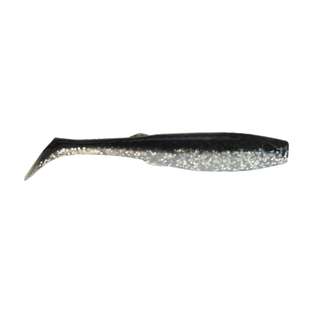 Berkley Berkley Gulp Saltwater Paddleshad Soft Bait Lures 4in 4 Pack Black Silver