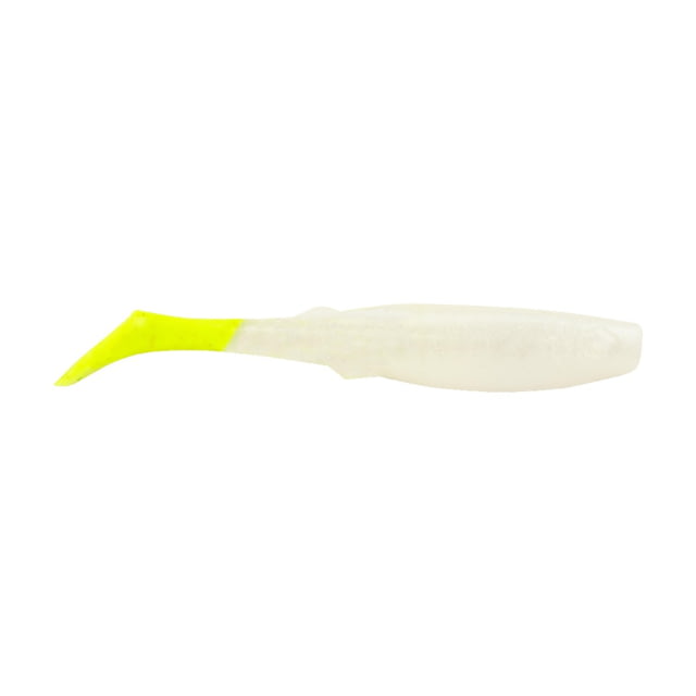 Berkley Berkley Gulp Saltwater Paddleshad Soft Bait Lures 4in 4 Pack Pearl White/Chartreuse