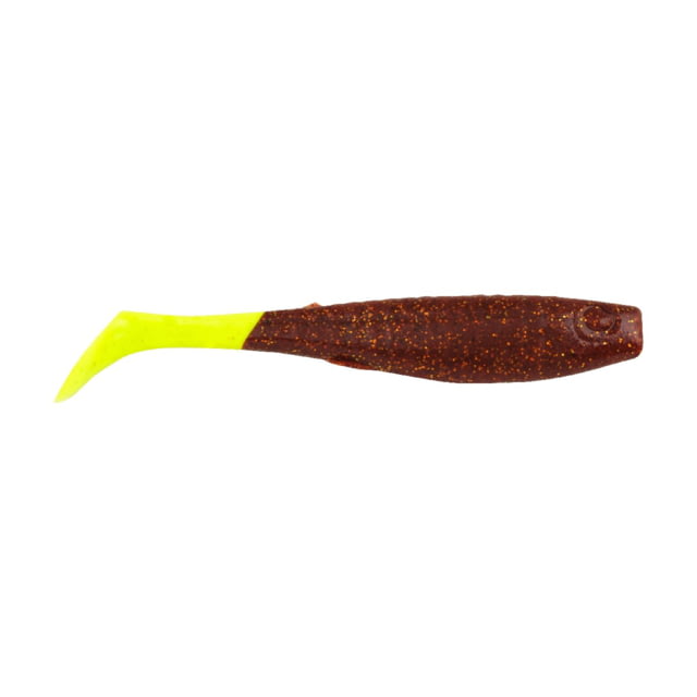 Berkley Berkley Gulp Saltwater Paddleshad Soft Bait Lures 4in 4 Pack Root Beer Gold/Chartreuse