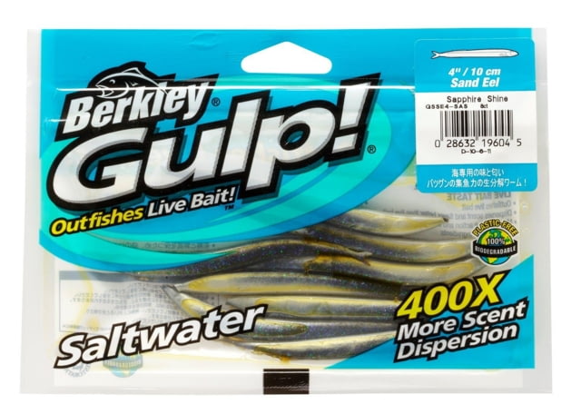 Berkley Gulp Saltwater Sand Eel Soft Bait Saltwater 5in / 13cm Sapphire Shine