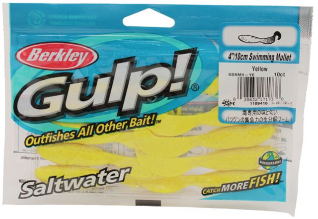 Berkley Gulp Swimming Mullet Bait 4in. Yellow 176307