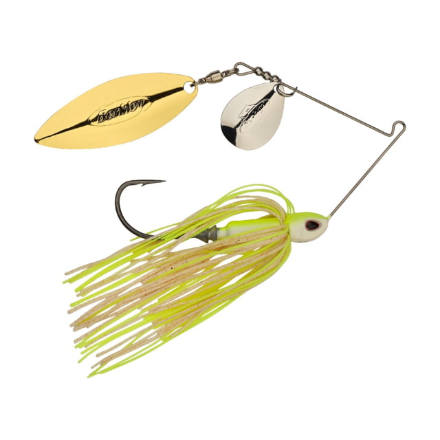 Berkley Power Blade Compact Colorado/Willow Spinnerbait 1/2oz White Chartreuse/Silver + Gold