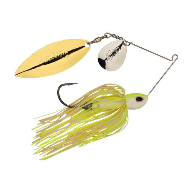 Berkley Berkley Power Blade Compact Colorado/Willow Spinnerbait 1oz White Chartreuse/Silver + Gold