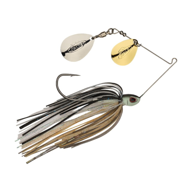 Berkley Berkley Power Blade Compact Double Colorado Spinnerbait 3/8oz Shad Spawn/Gold + Silver