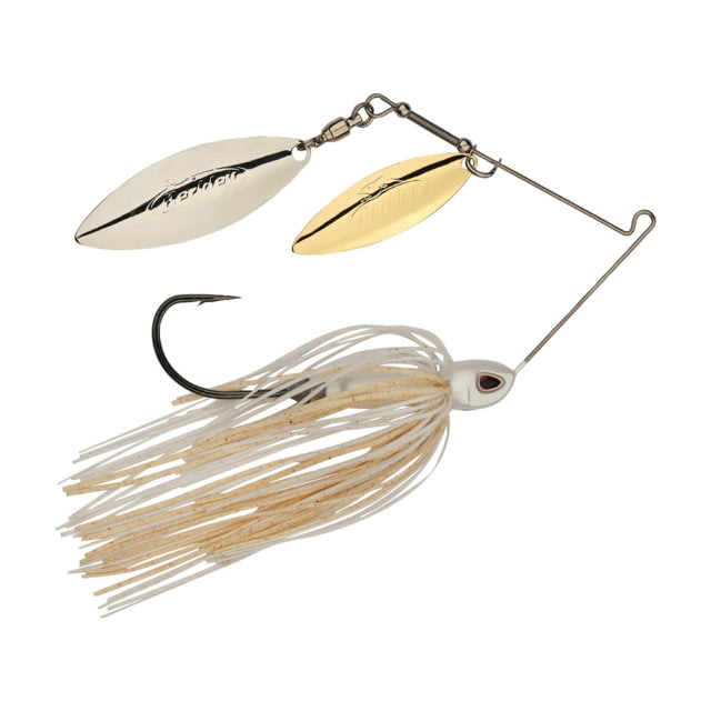 Berkley Berkley Power Blade Compact Double Williw Spinnerbait 1/2oz White/Gold + Silver