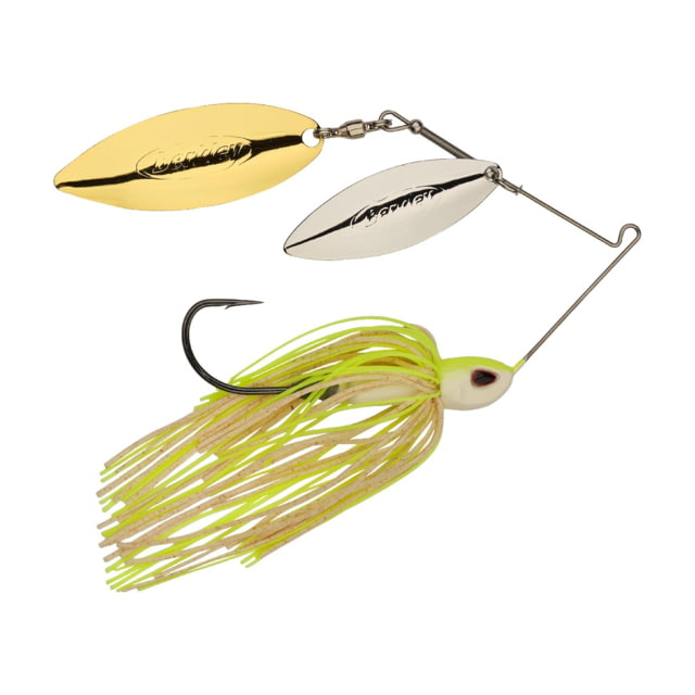Berkley Berkley Power Blade Compact Double Williw Spinnerbait 3/4oz White Chartreuse/Silver + Gold