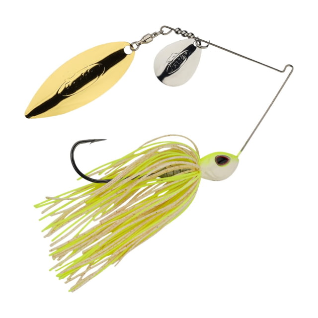 Berkley Berkley Power Blade Standard Colorado/Willow Spinnerbait 1/2oz White Chartreuse/Silver + Gold