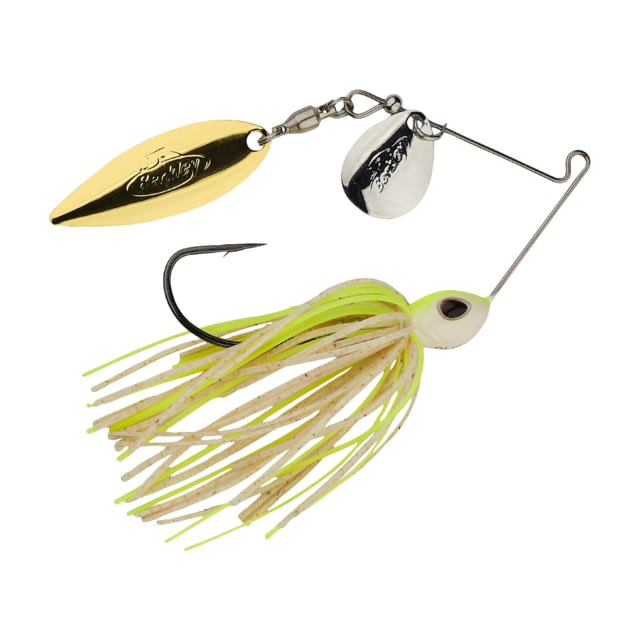 Berkley Berkley Power Blade Standard Colorado/Willow Spinnerbait 3/16oz White Chartreuse/Silver + Gold