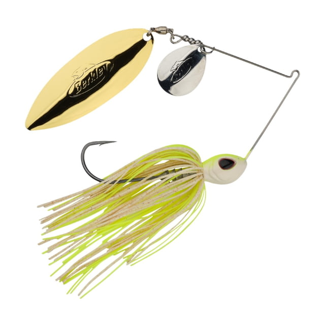 Berkley Berkley Power Blade Standard Colorado/Willow Spinnerbait 3/4oz White Chartreuse/Silver + Gold
