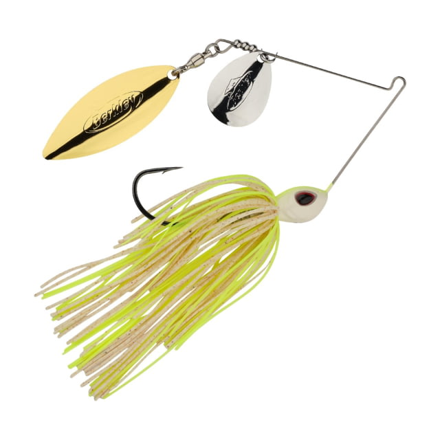 Berkley Berkley Power Blade Standard Colorado/Willow Spinnerbait 3/8oz White Chartreuse/Silver + Gold