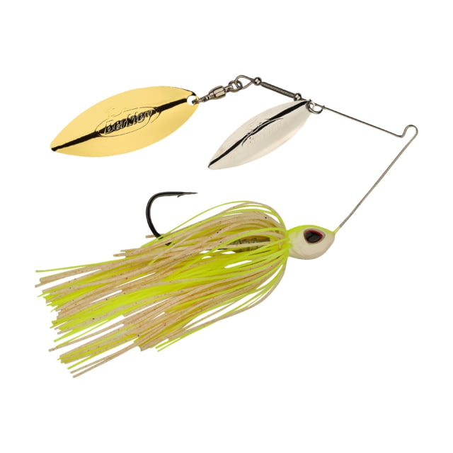 Berkley Berkley Power Blade Standard Double Willow Spinnerbait 3/8oz White Chartreuse/Silver + Gold