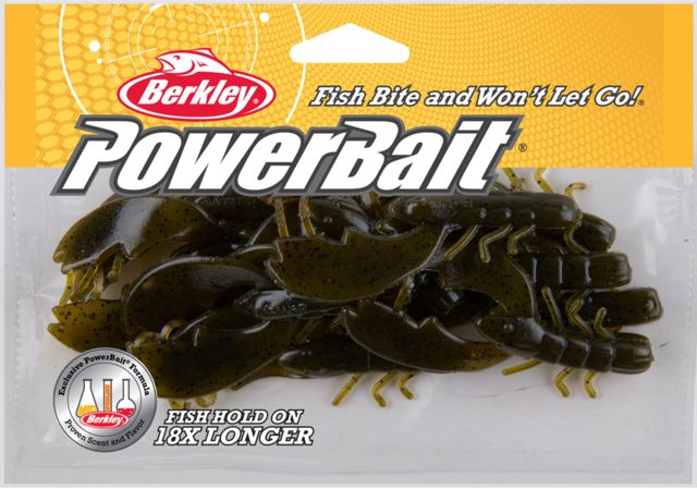 Berkley PowerBait Chigger Craw Lure 3in. Green Pumpkin 178798