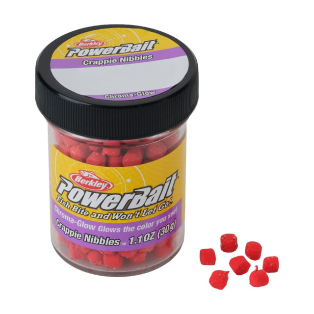 Berkley Berkley PowerBait Chroma-Glow Crappie Nibbles Bait Glow Red