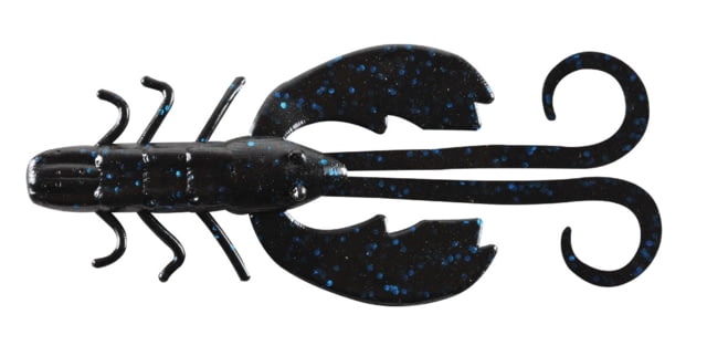 Berkley Berkley PowerBait Crazy Legs Chigger Craw Creature Bait 4in 8 Pack Black Blue Fleck