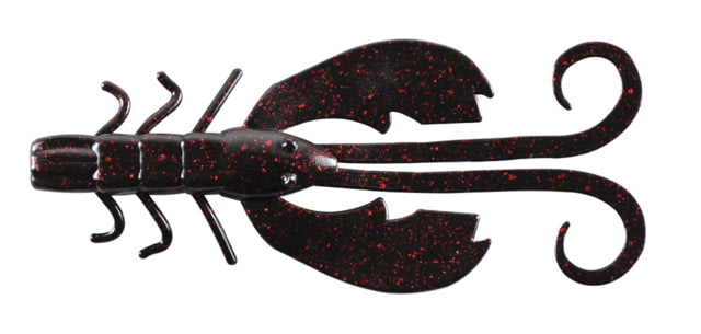 Berkley Berkley PowerBait Crazy Legs Chigger Craw Creature Bait 4in 8 Pack Black Red Fleck