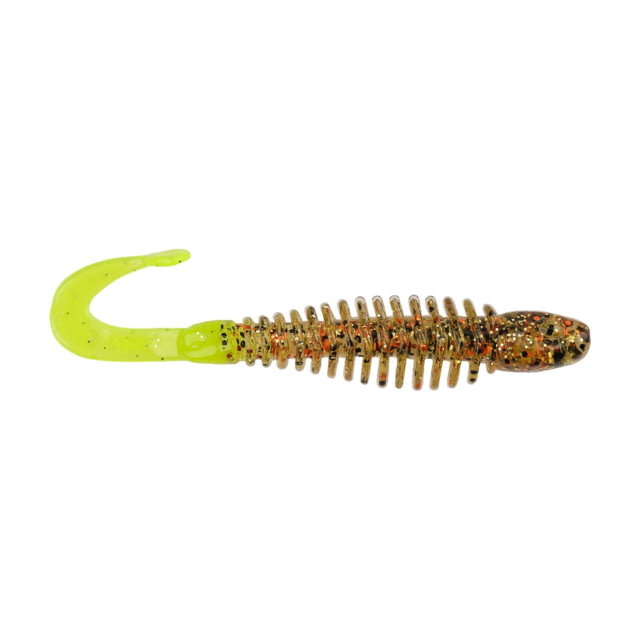 Berkley Berkley PowerBait Curly Bones Soft Bait 4in 8 Pack Gold Cracker/Chartreuse
