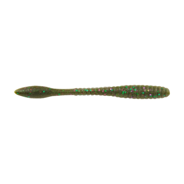 Berkley Berkley PowerBait MaxScent Flat Worm 4.5in 8 Pack Green Pumpkin Party