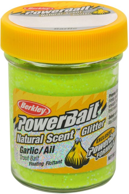 Berkley PowerBait Natural Scent Glitter Trout Bait Garlic Chartreuse 176939