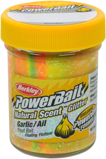 Berkley PowerBait Natural Scent Glitter Trout Bait Garlic Rainbow 176940
