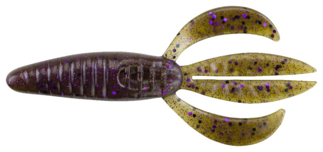 Berkley Berkley PowerBait Pit Boss Creature Bait 8 4in Green Pumpkin Purple Fleck