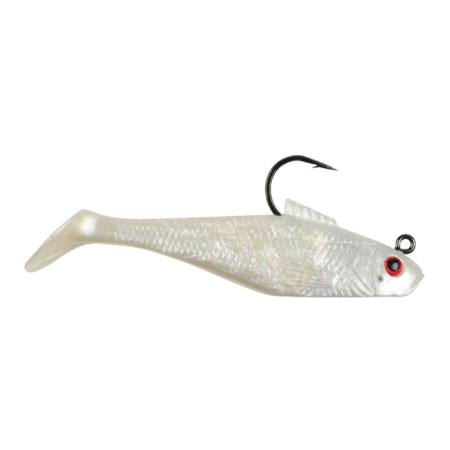 Berkley Berkley PowerBait Pre-Rigged Swim Shad Soft Bait 2in 5 Pack Pearl Red Eye