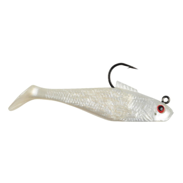 Berkley Berkley PowerBait Pre-Rigged Swim Shad Soft Bait 3in 5 Pack Pearl Red Eye