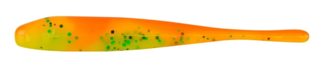 Berkley PowerBait Pro Twitchtail Minnow Soft Bait 3in / 8cm Chartreuse Black Fleck-Orange