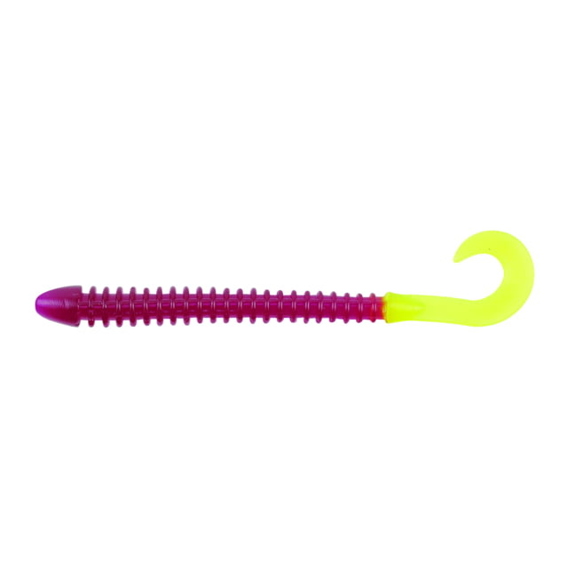 Berkley PowerBait Rib Worm Soft Bait Lures 10 Pack 4in Purple/Chartreuse 4in PBBRW4-PCT