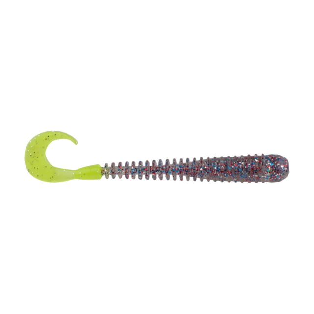 Berkley Berkley PowerBait Rib Worm Soft Bait Lures 4in 10 Pack Firecracker/Chartreuse