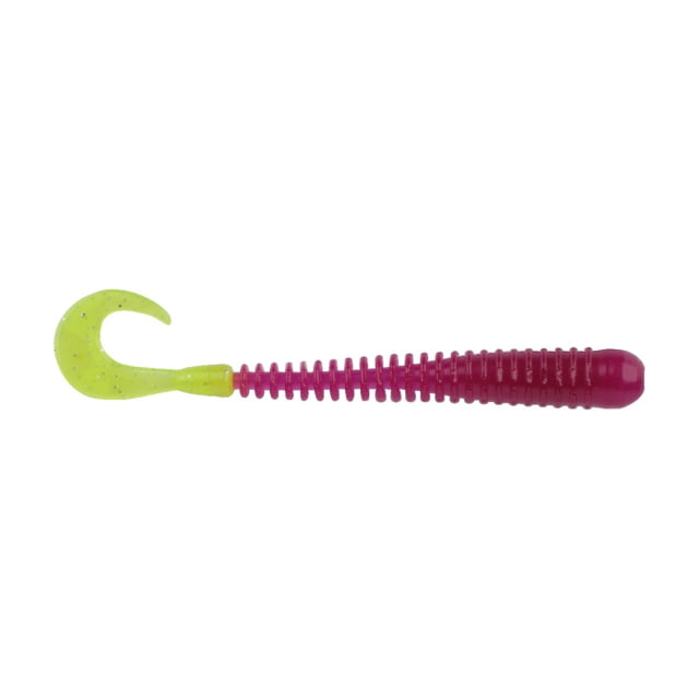 Berkley Berkley PowerBait Rib Worm Soft Bait Lures 4in 10 Pack Purple/Chartreuse