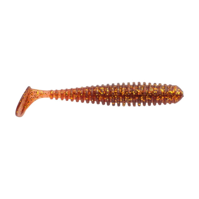 Berkley Berkley PowerBait Saltwater Power Swimmer Soft Bait Lures 4.3in 6 Pack Root Beer Gold