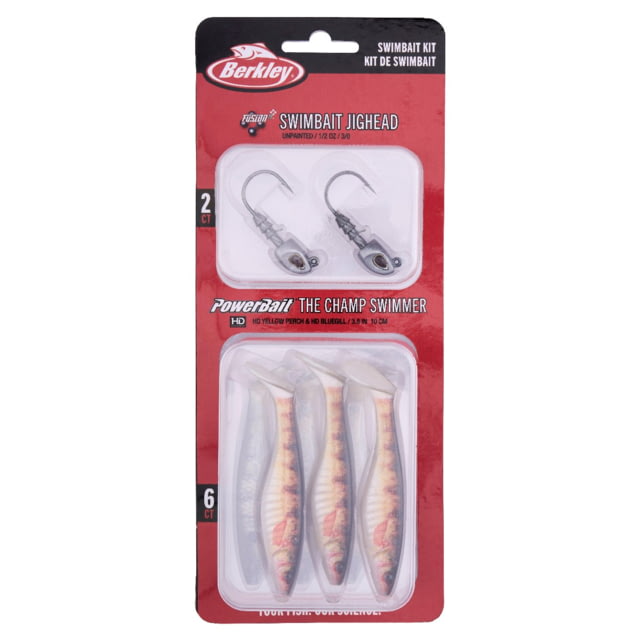 Berkley Berkley PowerBait The Champ Swimmer Kit 3.8in 8 Pack HD Yellow Perch and HD Bluegill