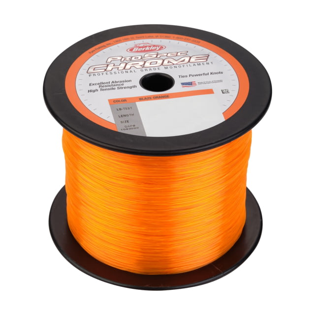 Berkley ProSpec Chrome Monofilament Line 0.023in/0.58mm 30lb/13.6kg 1000yd/914m Blaze Orange