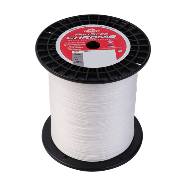 Berkley Berkley ProSpec Chrome Premium Hollow Braid Superline 0.022in/0.55mm 80lb/36.2kg 3000yd/2743m Cabo White 0.022 in/0.55 mm