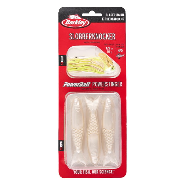 Berkley Berkley Slobberknocker And PowerStinger Kit 1/2oz 7 Pack White Chartreuse