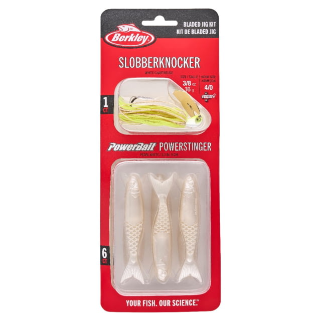Berkley Berkley Slobberknocker And PowerStinger Kit 3/8oz 7 Pack White Chartreuse
