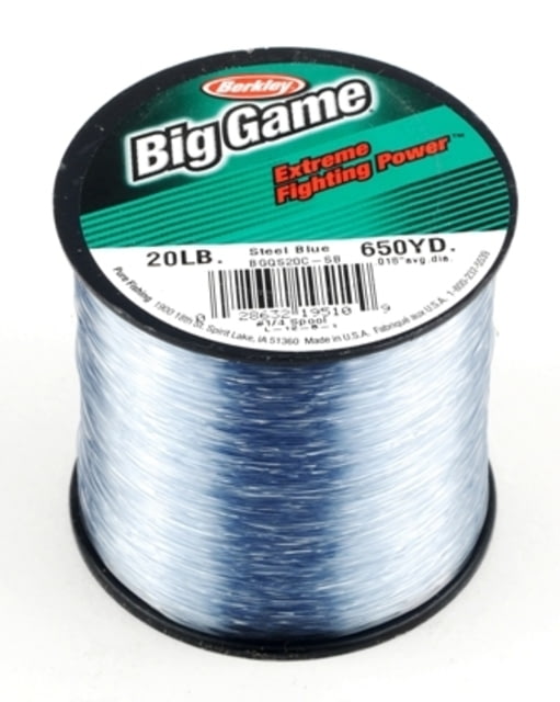 Berkley Trilene Big Game Mono 20lb 650yd Quarter Spool Steel Blue