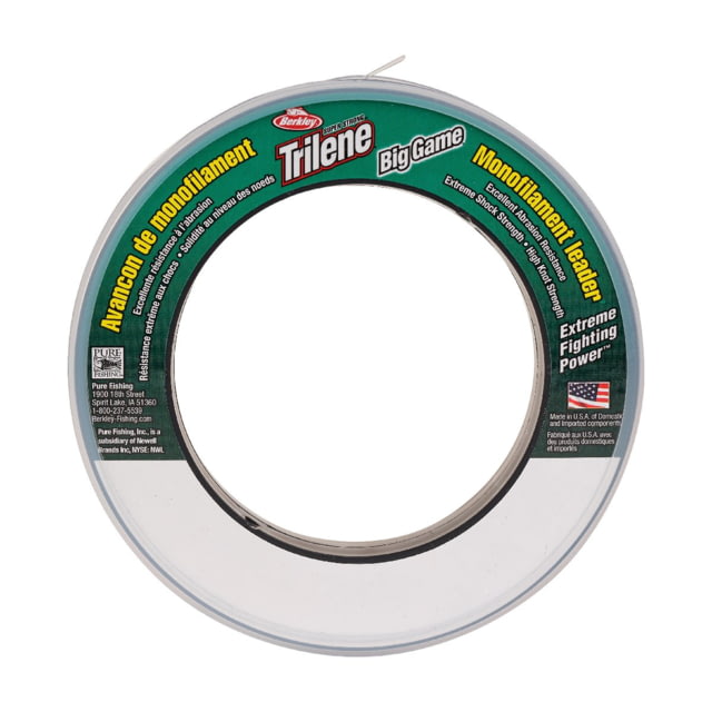 Berkley Berkley Trilene Big Game Mono Leaders Line 0.030in/0.76mm 60lb/27.2kg 55yd/50m Clear 0.030 in/0.76 mm