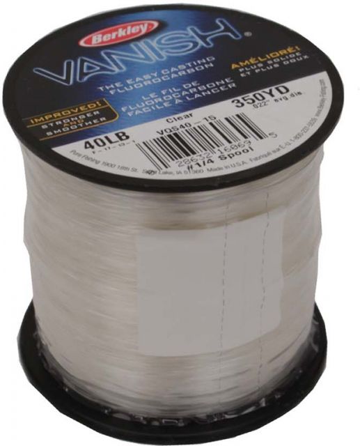 Berkley Vanish 1/4 lb Spool 40 lb 350 Yards Clear 176241