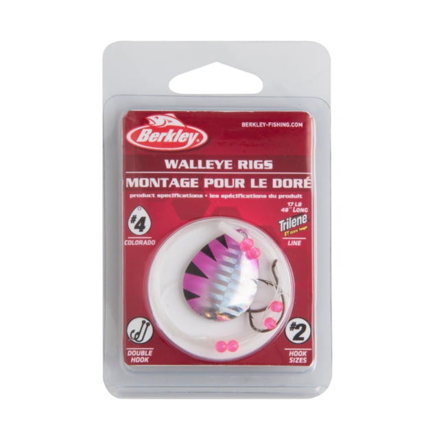 Berkley Walleye Rig - Colorado Hook Size Front 2 / Back 2 Tackle Size 4 Tackle Style Colorado Blade Number of Hooks 2 Break Strength 17lb / 7.7kg