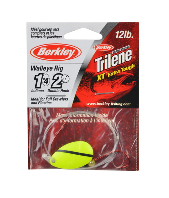 Berkley Walleye Rigs - Indiana Hook Size 2 Tackle Size 4 Tackle Style Indiana Blade Number of Hooks 2 Break Strength 12lb / 5.4kg Advertised Length