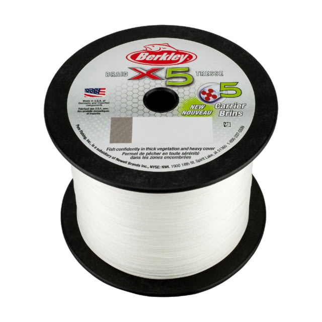 Berkley Berkley x5 Braid Superline 0.30mm class/0.012in class 50lb test/69 lbC/31.5kg 2188yd/2000m 14lb Crystal X5BBK50-CY Crystal 0.012 in/0.30 mm