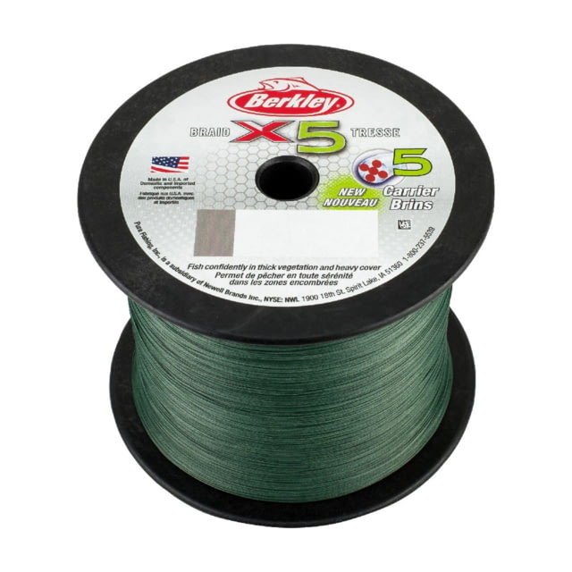 Berkley Berkley x5 Braid Superline 0.35mm class/0.014in class 65lb test/80 lbC/36.3kg 2188yd/2000m 17lb Low-Vis Green X5BBK65-22 Low-Vis Green 0.014 in/0.35