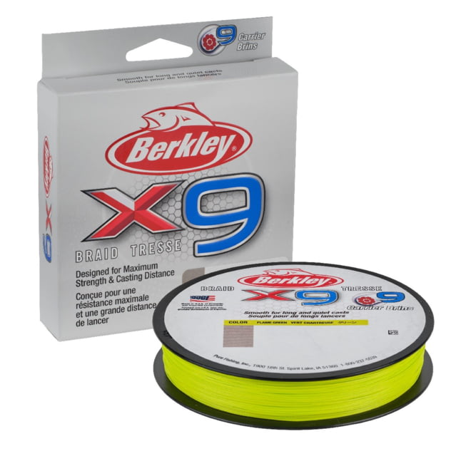 Berkley Berkley X9 Braid Filler Spool 20lb 328yd Flame Green 0.007 in/0.17 mm